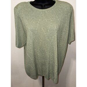 Alfred Dunner Pullover Knit Top Womens Size 1X Short Sleeve Made In USA